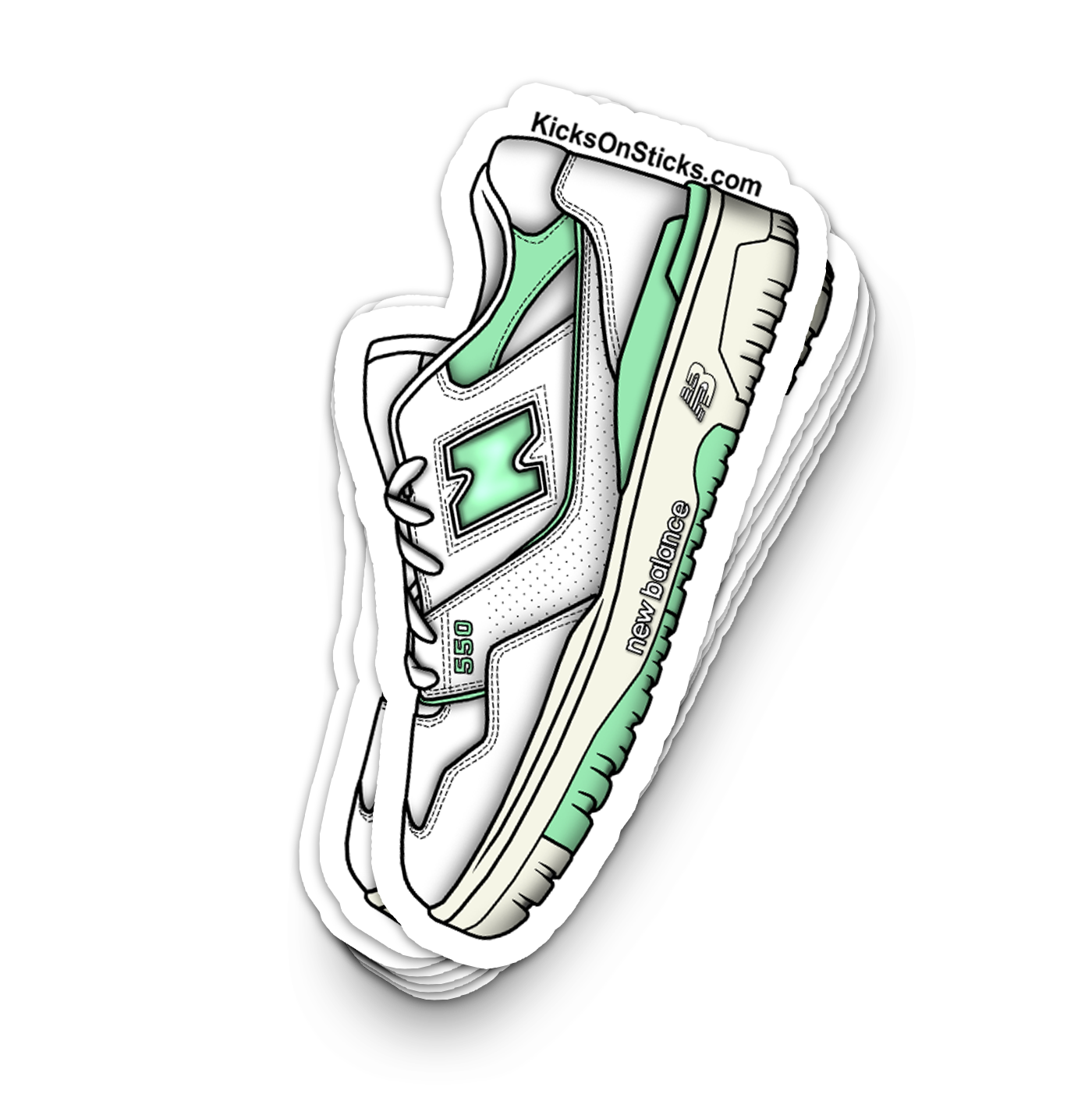 NB 550 "Mint Green" Sneaker Sticker