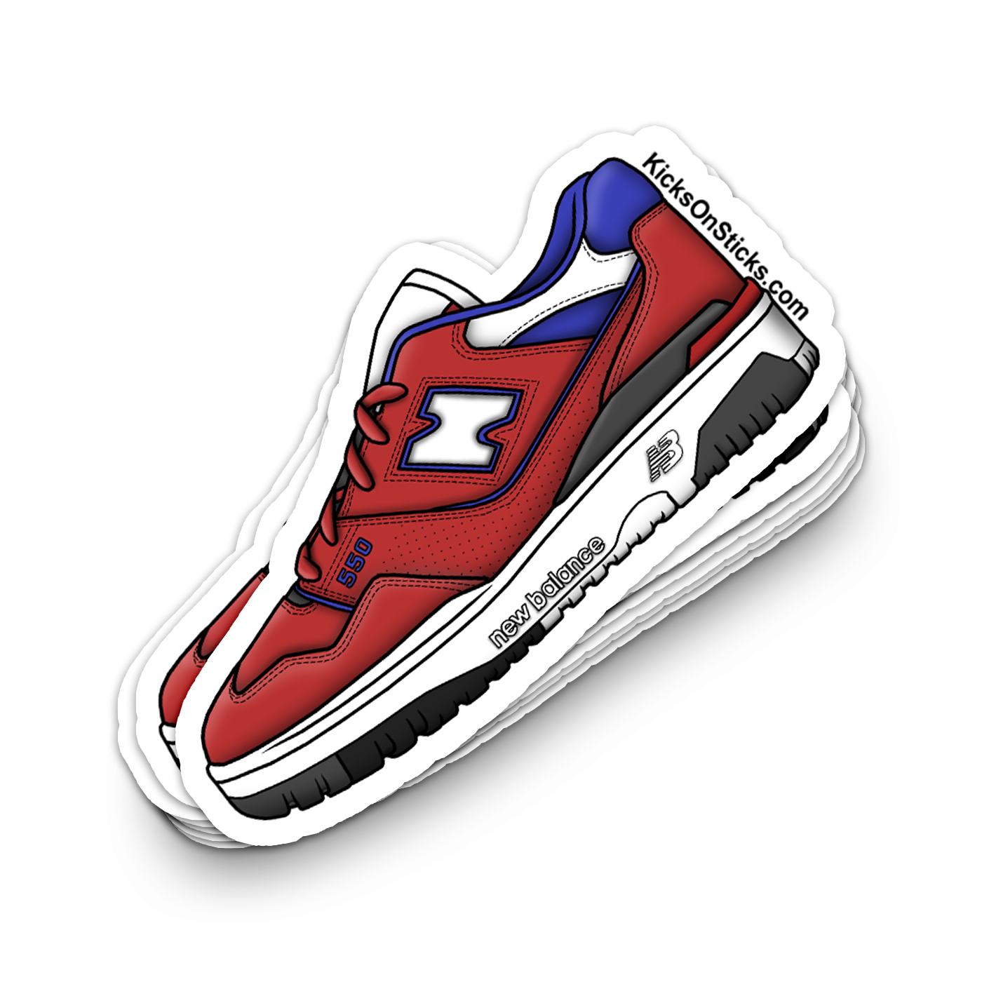 NB 550 "Red Royal" Sneaker Sticker