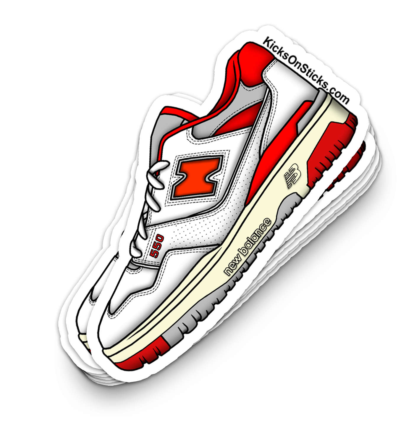 NB 550 "Size Red" Sneaker Sticker