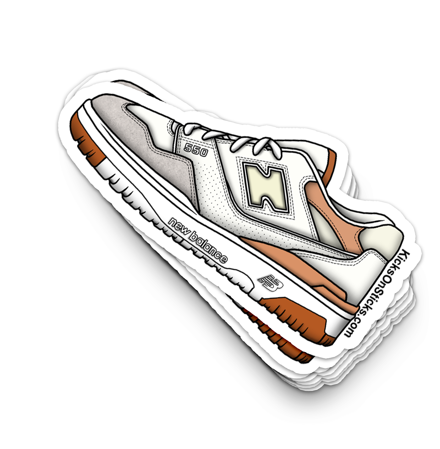 NB 550 "White Au Wait" Sneaker Sticker