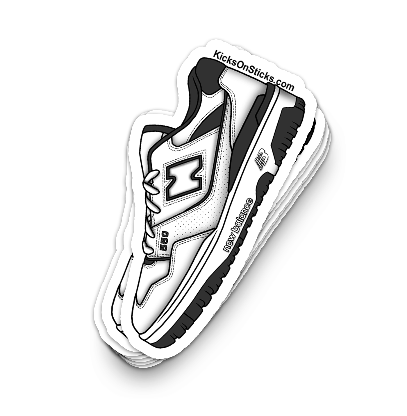 NB 550 "White Black" Sneaker Sticker