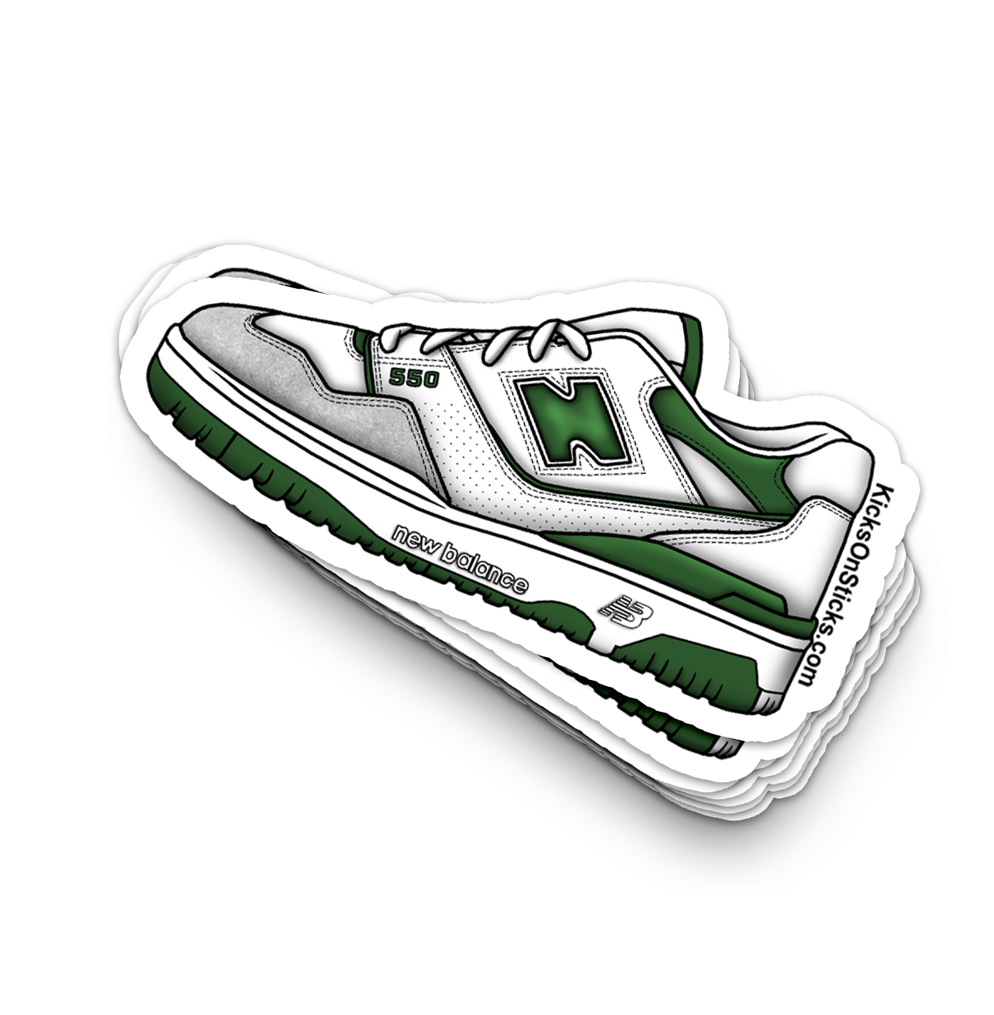 NB 550 "White Green" Sneaker Sticker