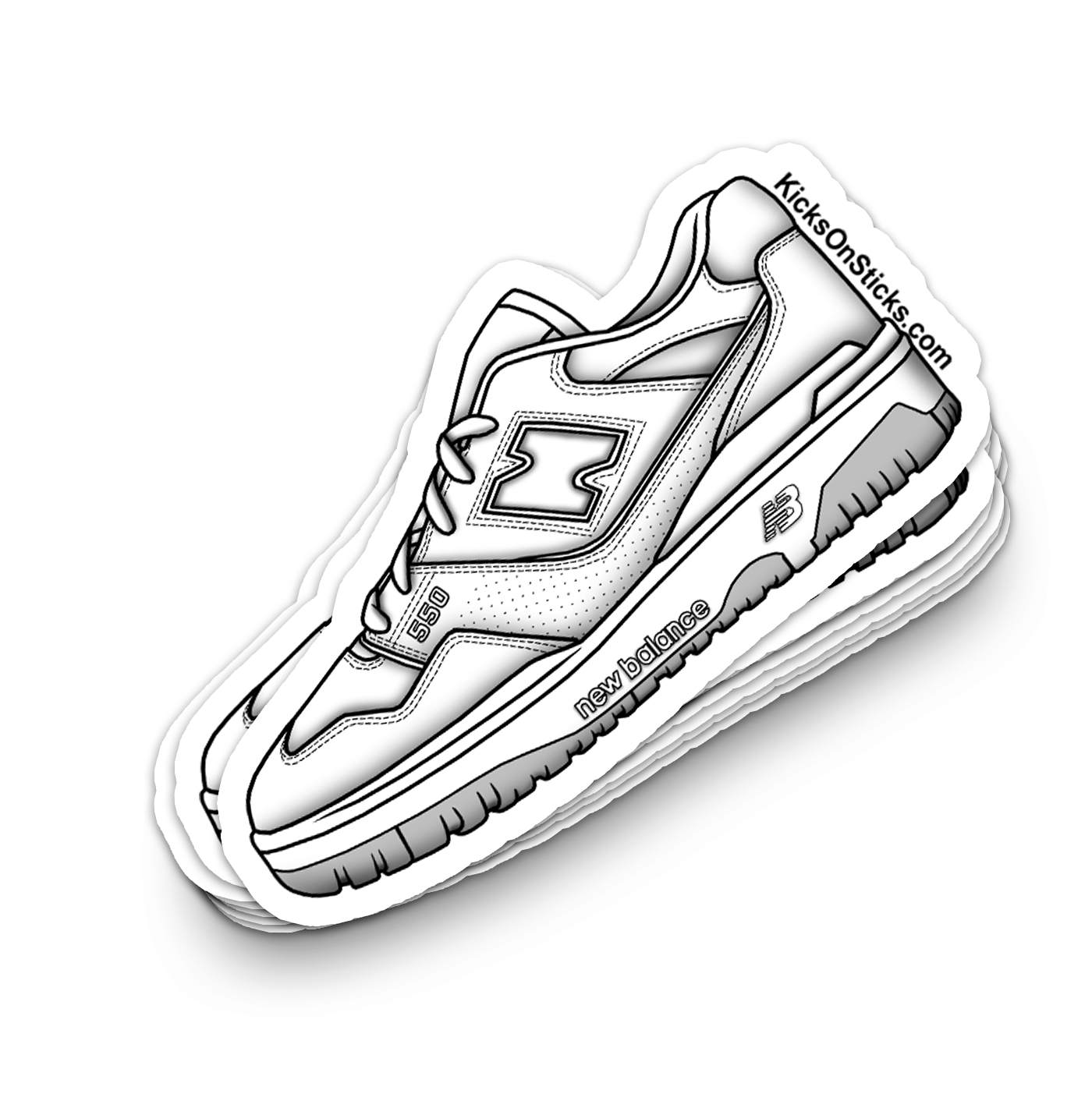 NB 550 "White Grey" Sneaker Sticker