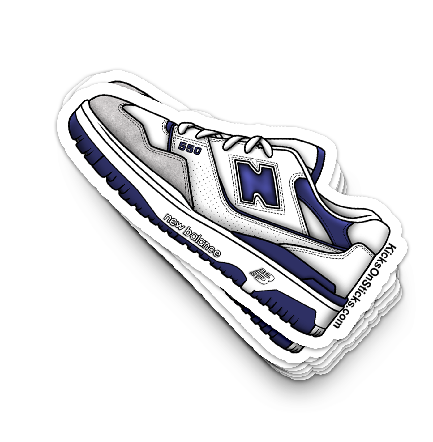 NB 550 "White Navy" Sneaker Sticker