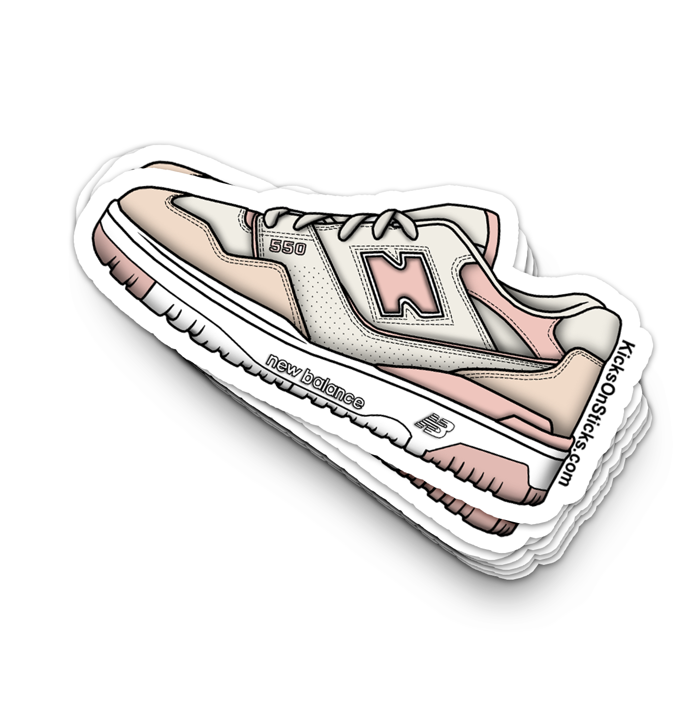 NB 550 "White Pink" Sneaker Sticker