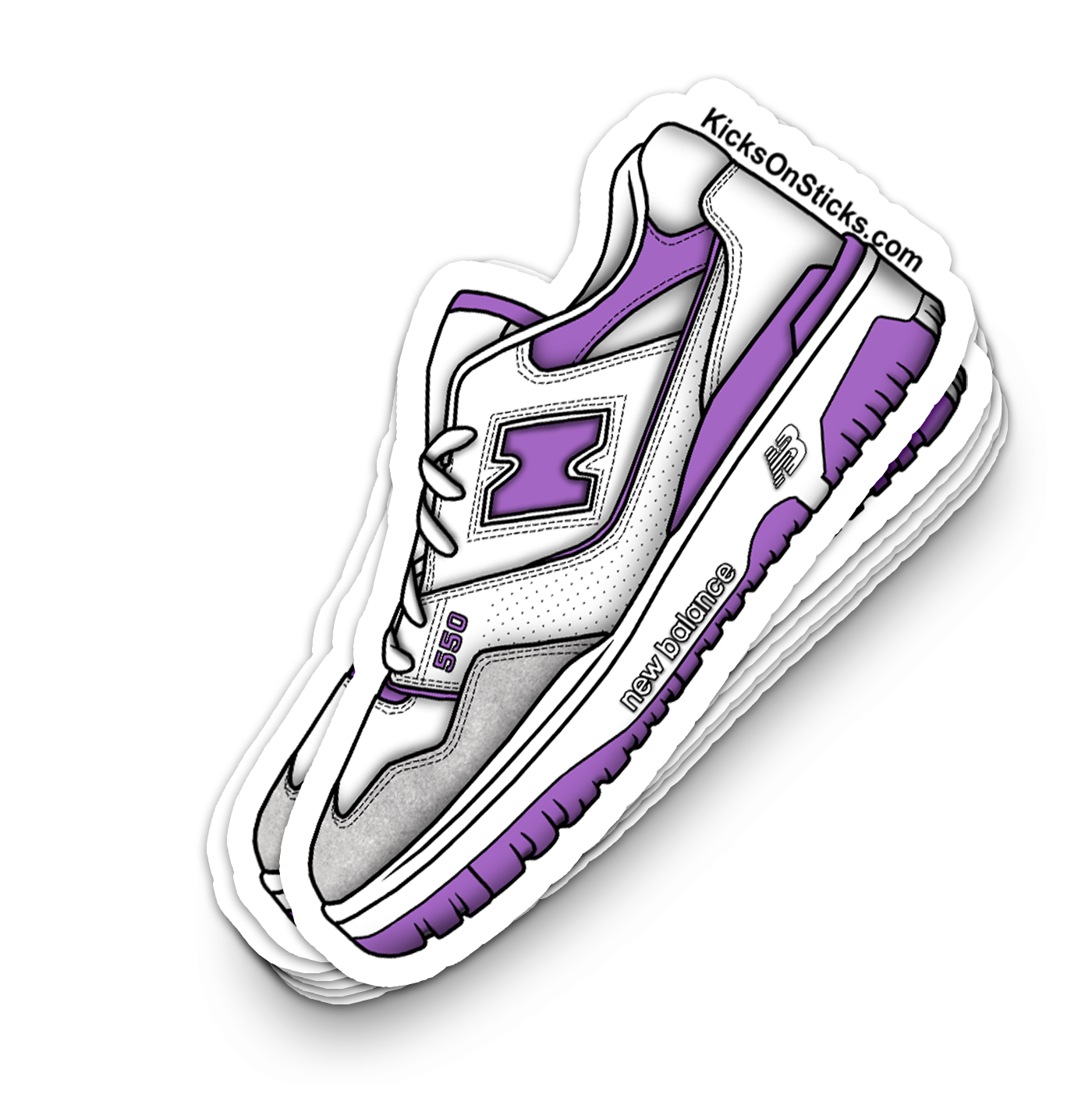 NB 550 "White Purple" Sneaker Sticker