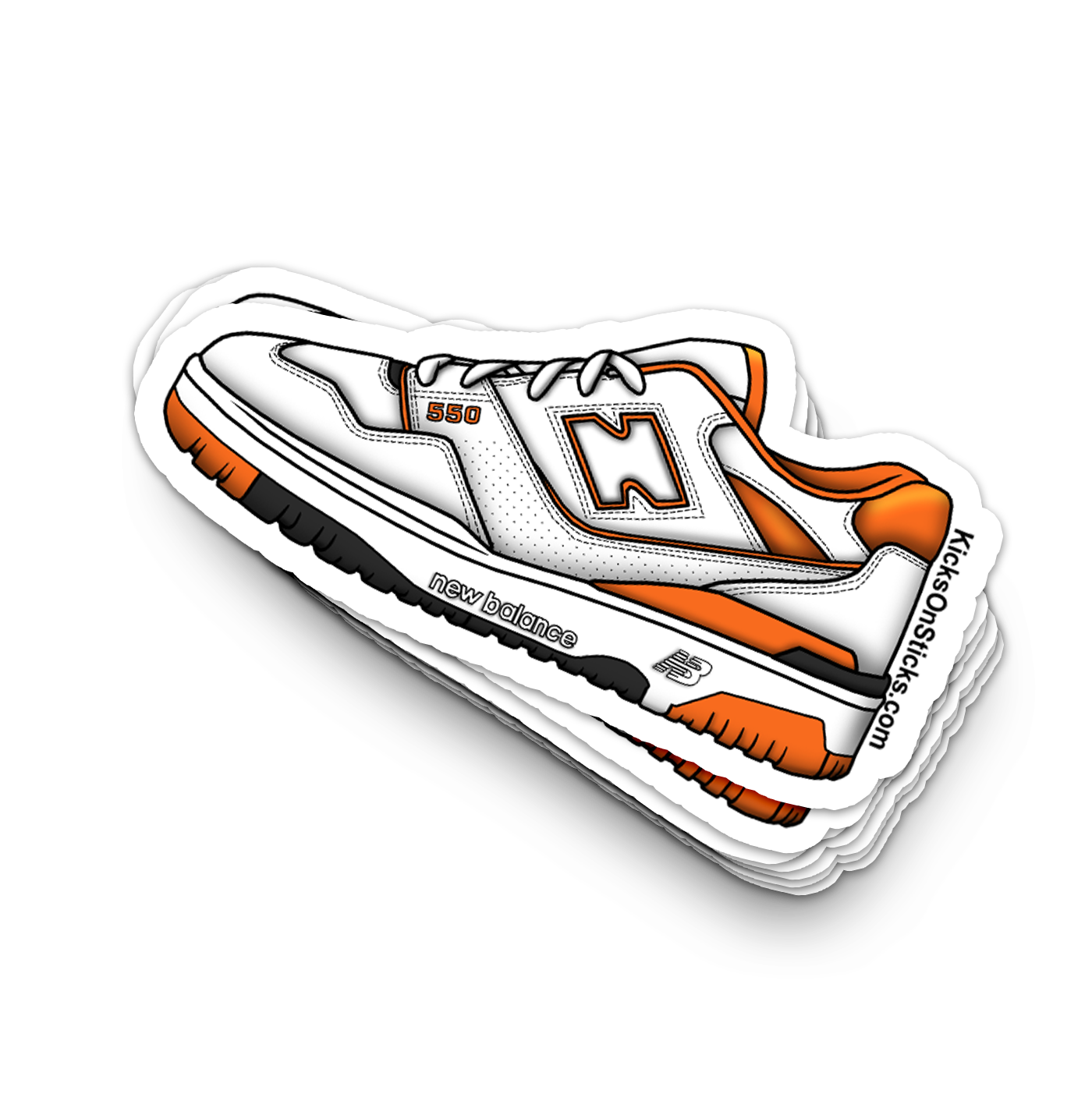 NB 550 "White Varsity Orange" Sneaker Sticker