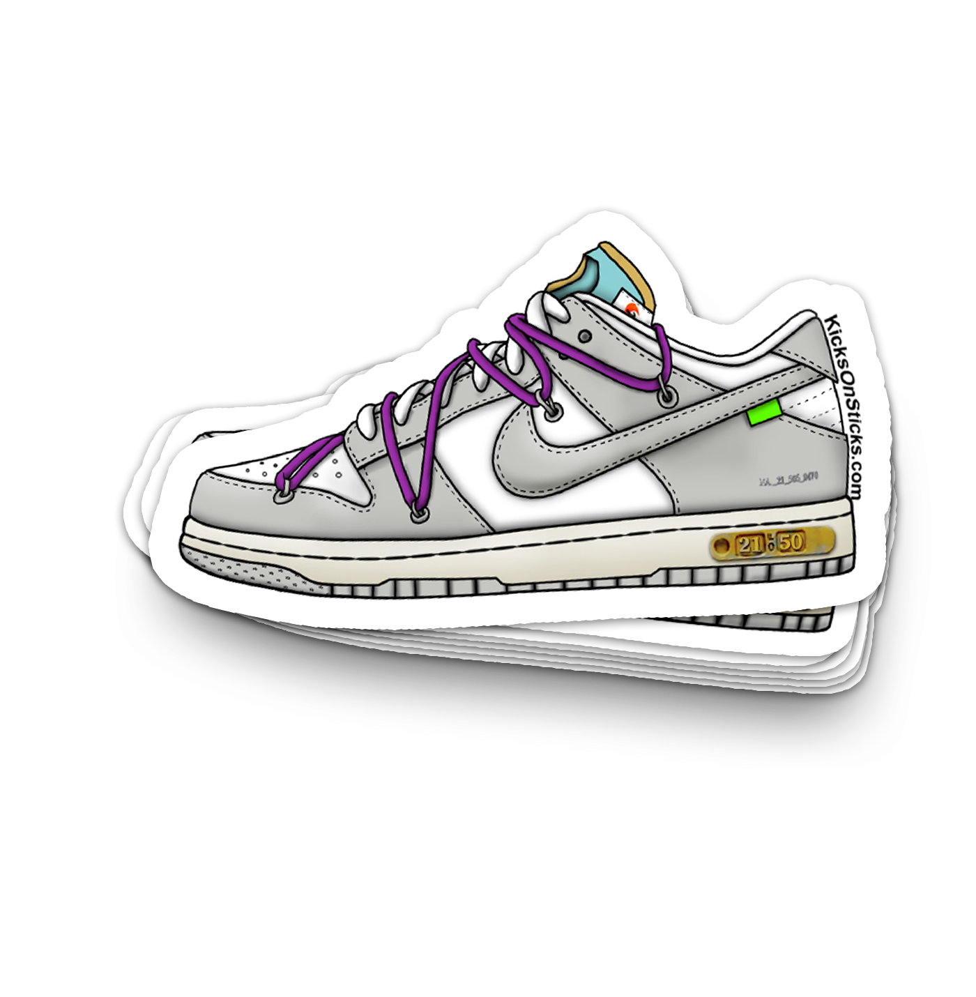 Dunk Low "Off-White Lot 21" Sneaker Sticker