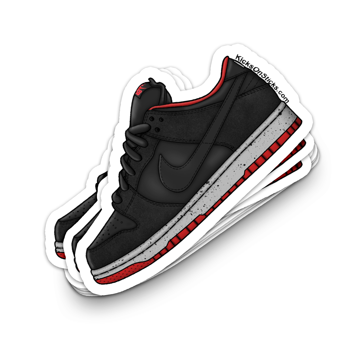 SB Dunk Low "Black Cement Bred" Sneaker Sticker