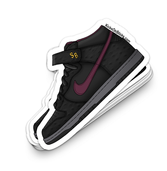 SB Dunk Mid "Black Ostrich Cherrywood" Sneaker Sticker