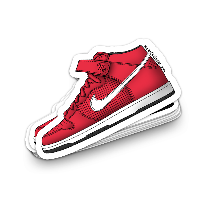 SB Dunk Mid "Hyper Red" Sneaker Sticker