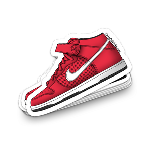 SB Dunk Mid "Hyper Red" Sneaker Sticker