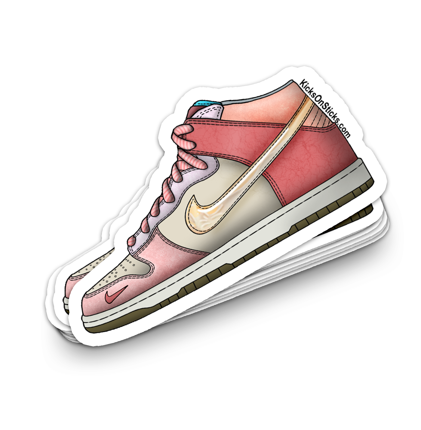 Dunk Mid "Social Status Strawberry Milk" Sneaker Sticker