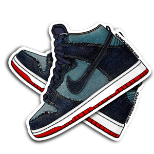SB Dunk High Denim Reese Sneaker Sticker