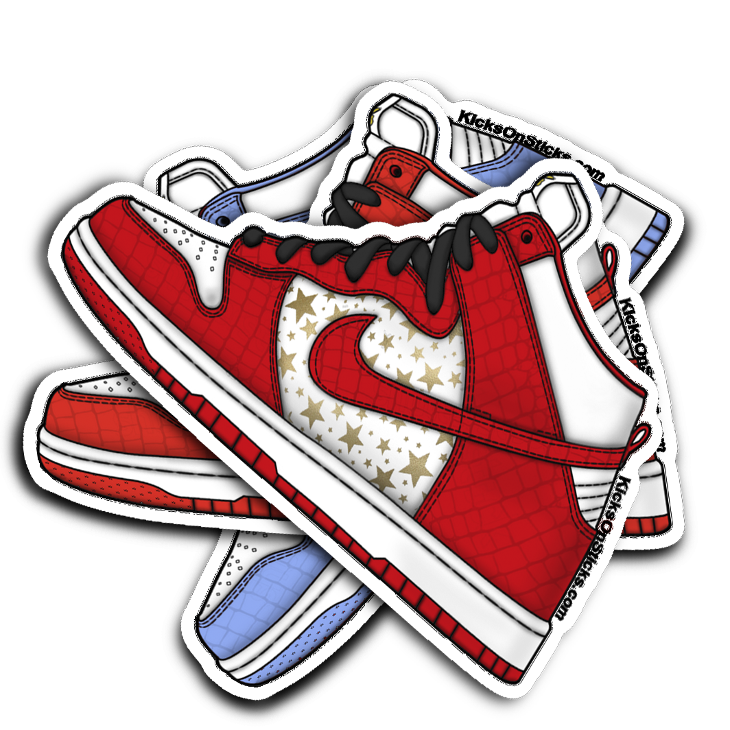 SB Dunk High "Supreme Red" Sneaker Sticker