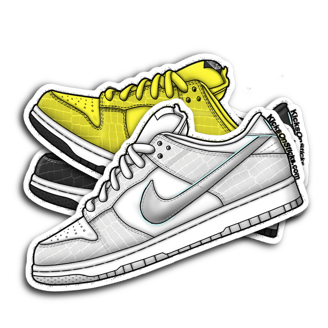 SB Dunk Low "Diamond" White Sneaker Sticker