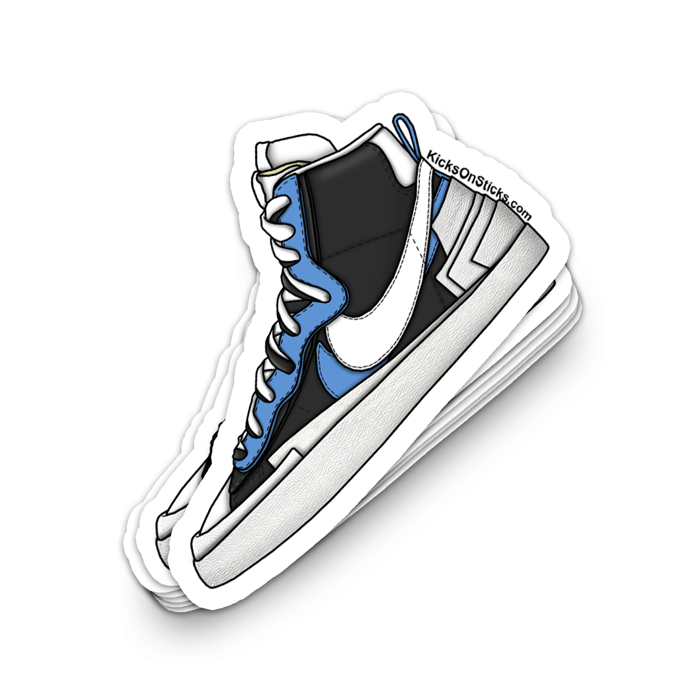 Sacai Blazer "Black Legend Blue" Sneaker Sticker