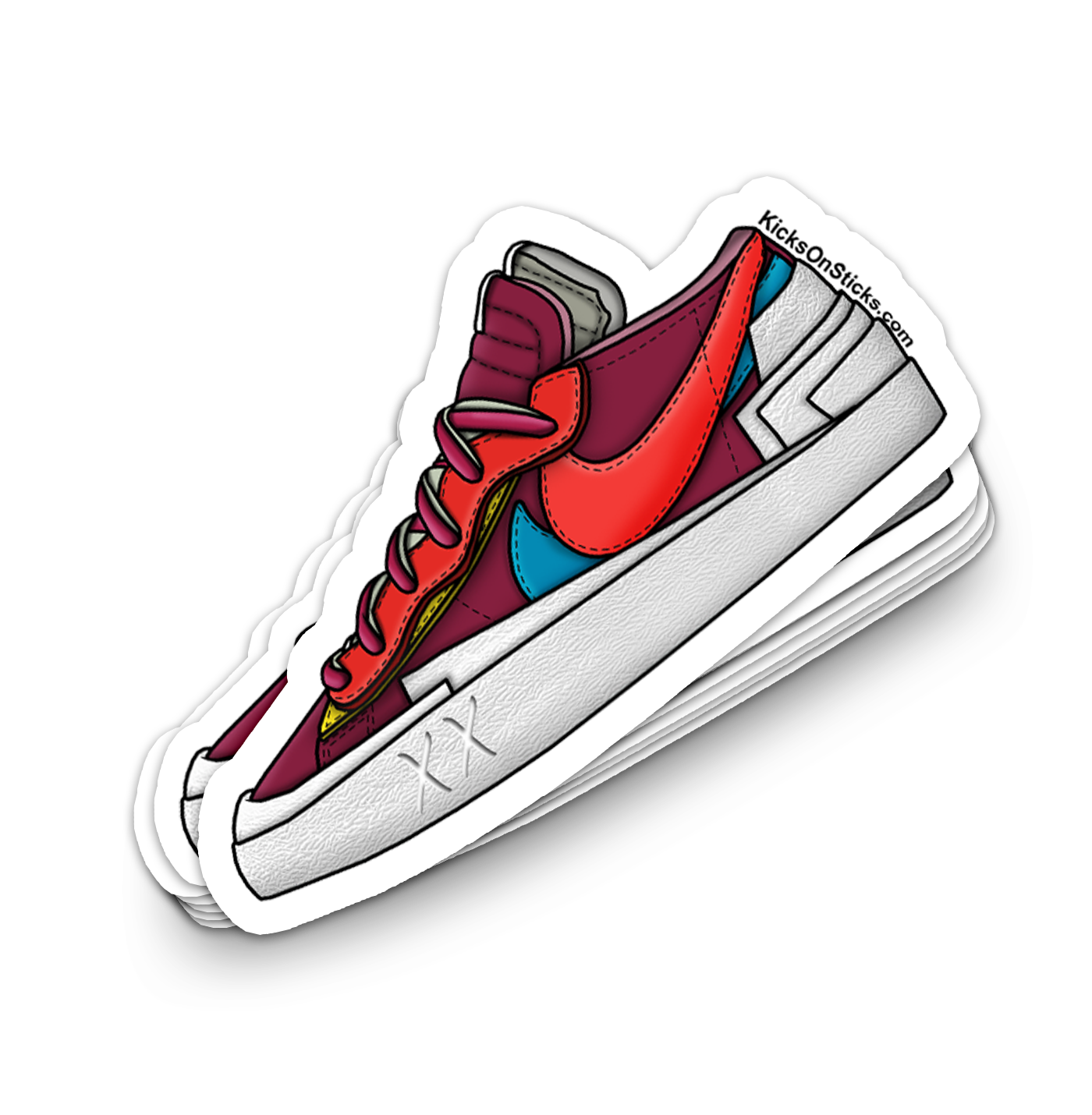 Sacai Blazer Low "KAWS Red" Sneaker Sticker