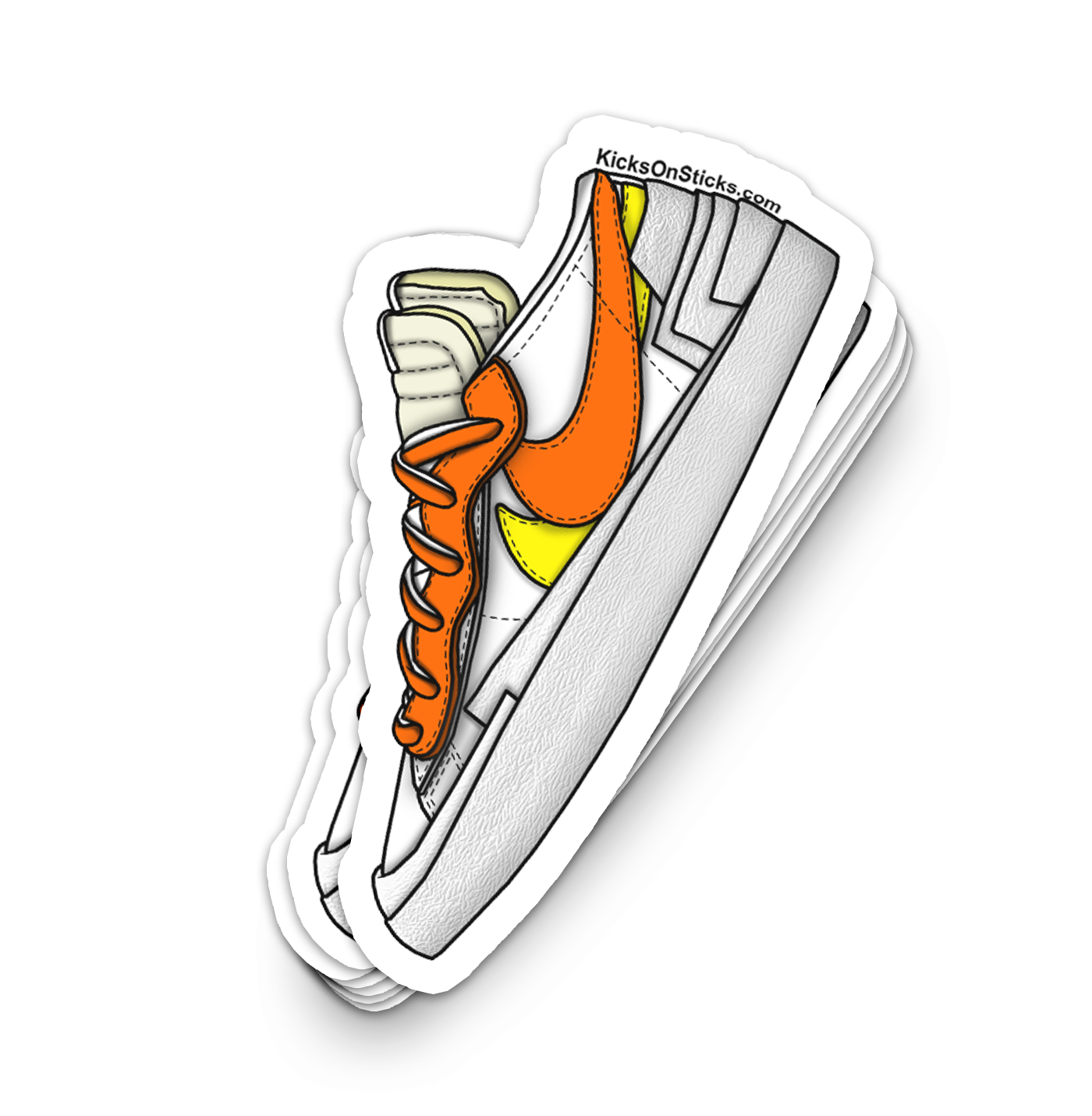Sacai Blazer Low "Magma Orange" Sneaker Sticker