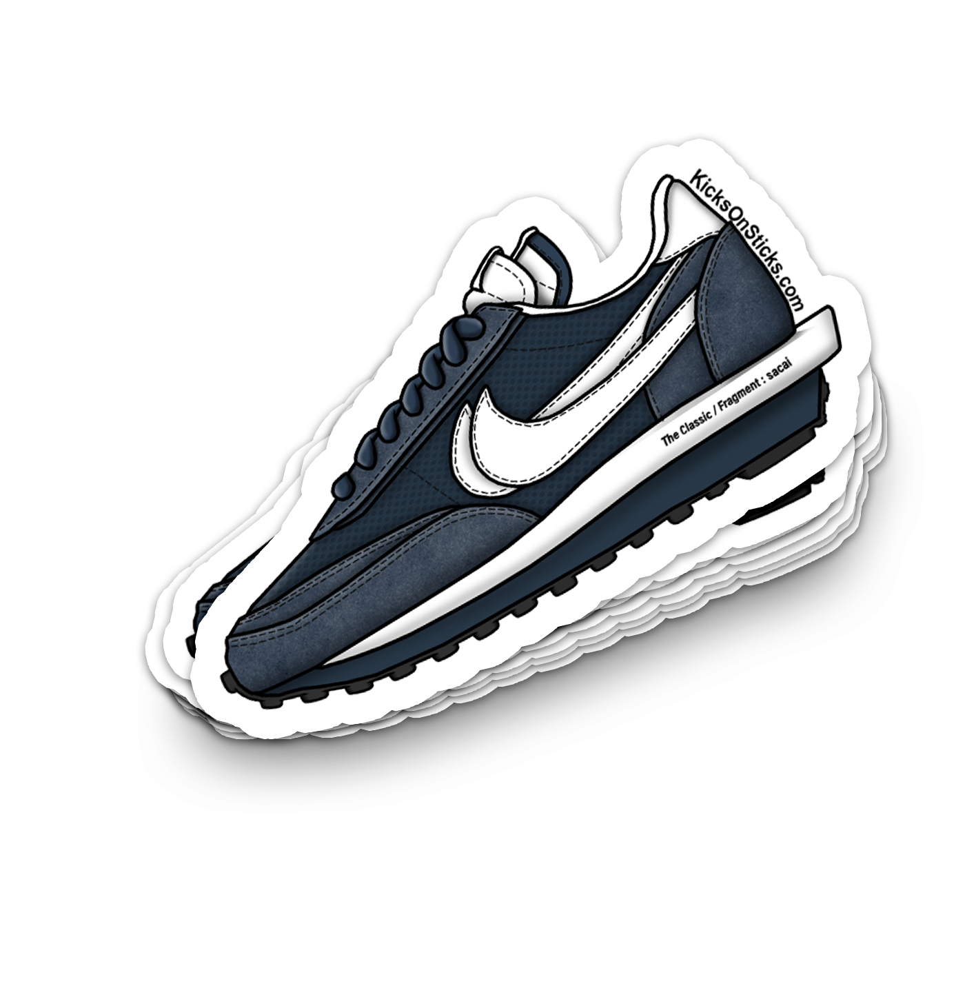 Sacai Waffle "Fragment Navy" Sneaker Sticker