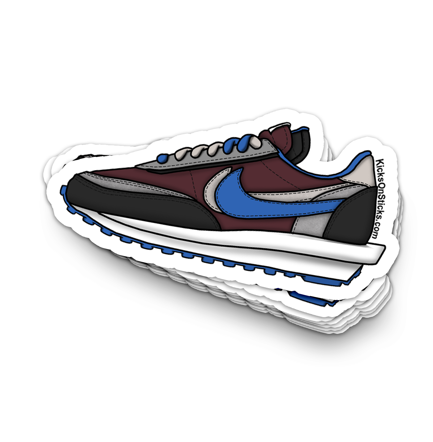 Sacai Waffle "Undercover Maroon Royal" Sneaker Sticker