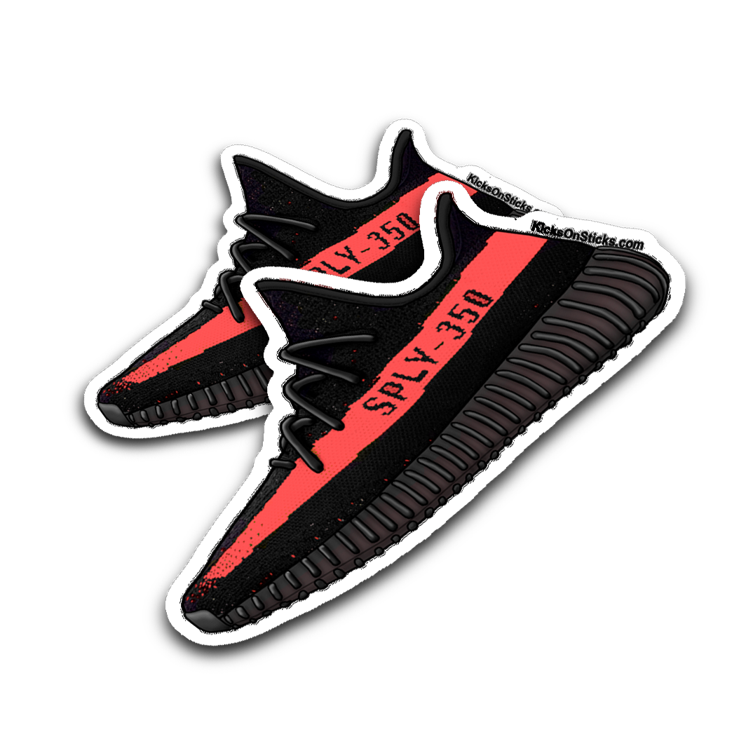 Yeezy 350 V2 "Black Red Stripe" Sneaker Sticker