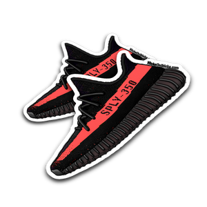 Yeezy 350 V2 Black Red Stripe Sneaker Sticker