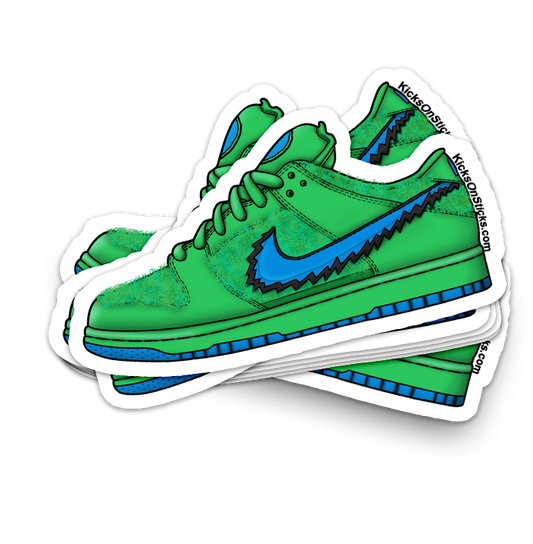 SB Dunk Low "Grateful Bear" Green Sneaker Sticker