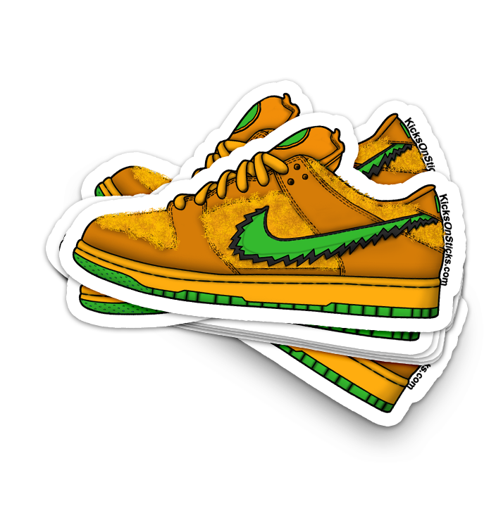 SB Dunk Low "Grateful Bear" Orange Sneaker Sticker