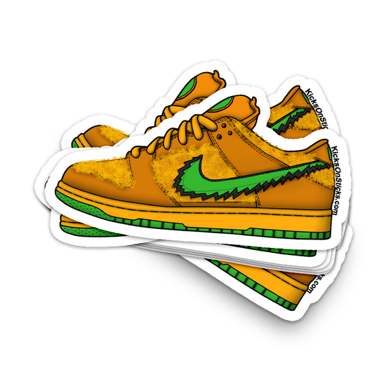 SB Dunk Low "Grateful Bear" Orange Sneaker Sticker