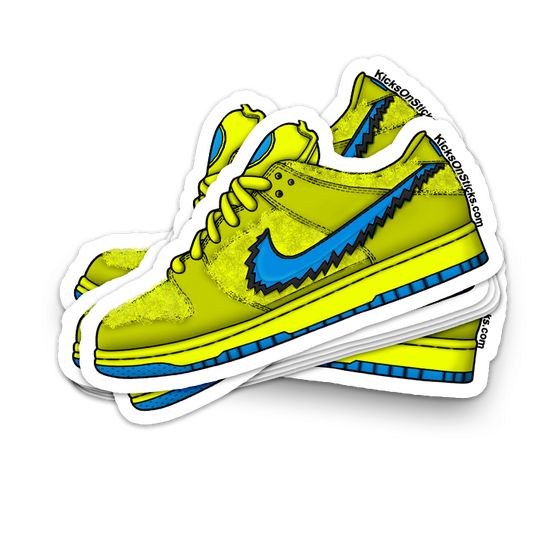 SB Dunk Low "Grateful Bear" Yellow Sneaker Sticker