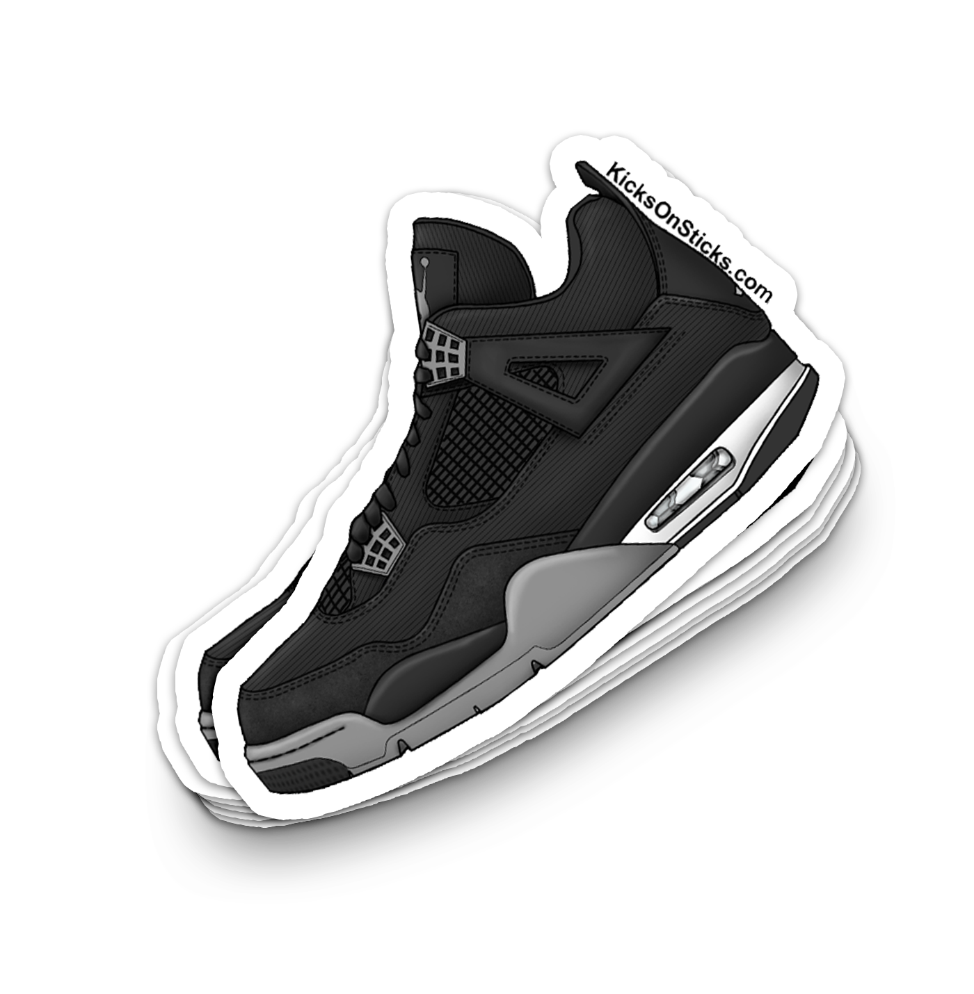 Jordan 4 "Black Canvas" Sneaker Sticker